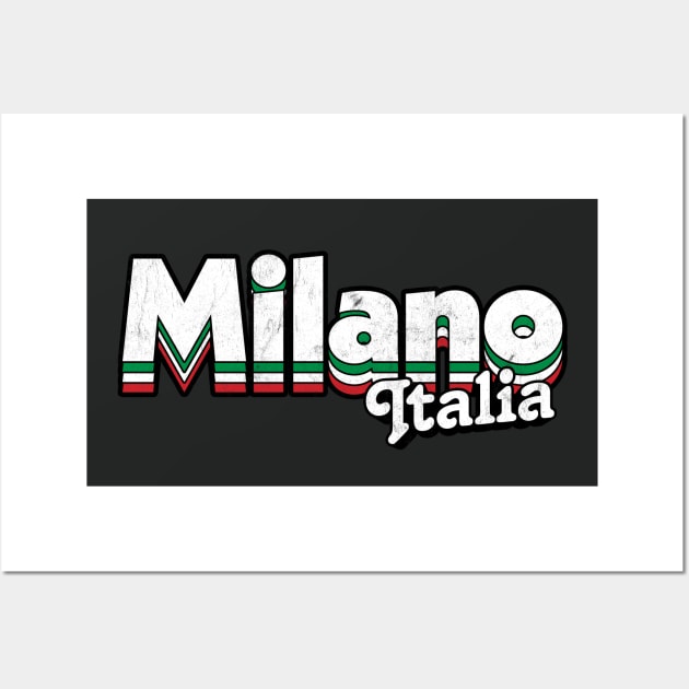 Milano, Italia / Retro Style Design Wall Art by DankFutura